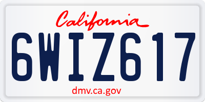 CA license plate 6WIZ617