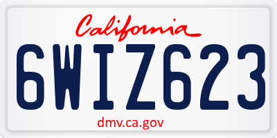 CA license plate 6WIZ623