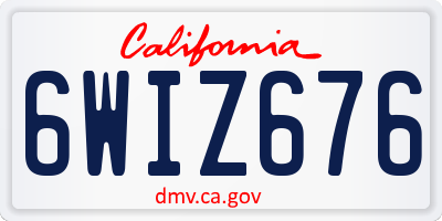 CA license plate 6WIZ676