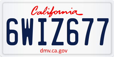 CA license plate 6WIZ677
