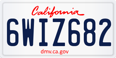 CA license plate 6WIZ682