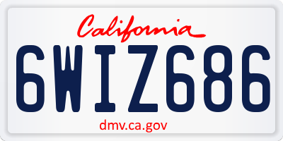 CA license plate 6WIZ686
