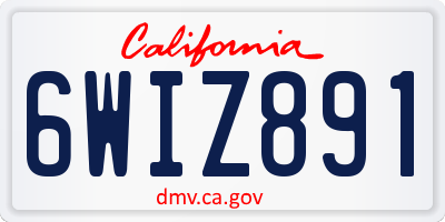 CA license plate 6WIZ891