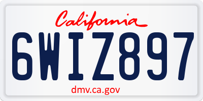 CA license plate 6WIZ897