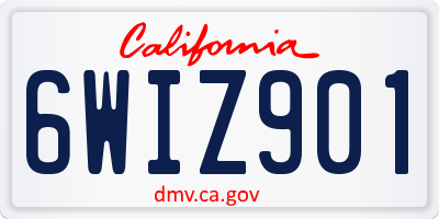 CA license plate 6WIZ901