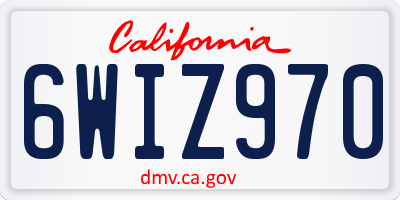 CA license plate 6WIZ970