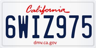 CA license plate 6WIZ975