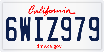 CA license plate 6WIZ979