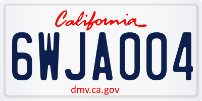 CA license plate 6WJA004