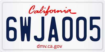 CA license plate 6WJA005