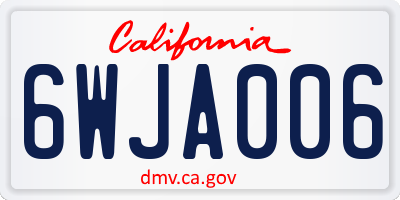 CA license plate 6WJA006
