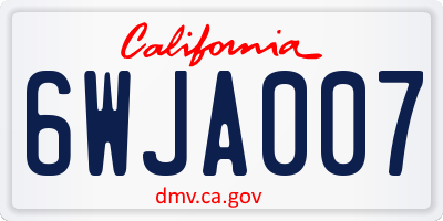 CA license plate 6WJA007