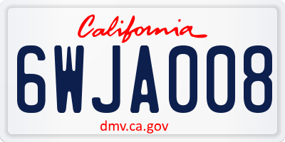 CA license plate 6WJA008