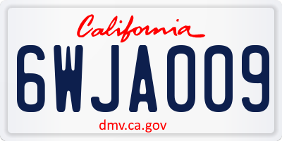 CA license plate 6WJA009