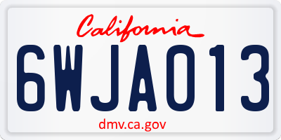 CA license plate 6WJA013