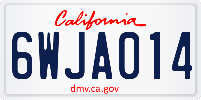 CA license plate 6WJA014