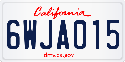 CA license plate 6WJA015