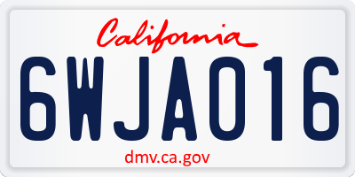 CA license plate 6WJA016