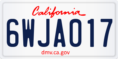 CA license plate 6WJA017