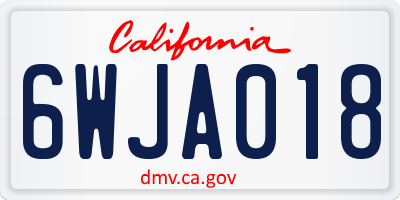 CA license plate 6WJA018