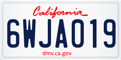 CA license plate 6WJA019