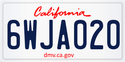 CA license plate 6WJA020