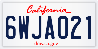 CA license plate 6WJA021