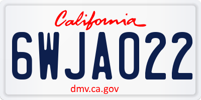 CA license plate 6WJA022