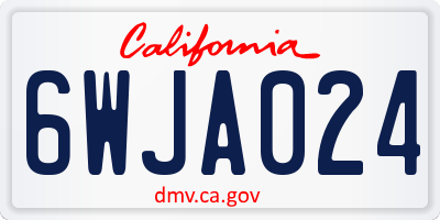 CA license plate 6WJA024
