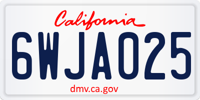 CA license plate 6WJA025