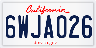 CA license plate 6WJA026