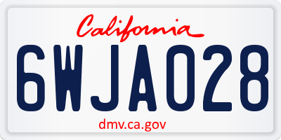 CA license plate 6WJA028