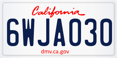 CA license plate 6WJA030