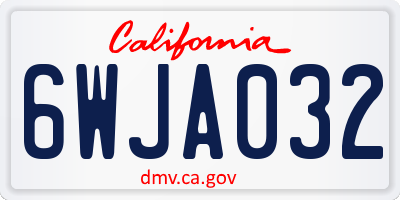 CA license plate 6WJA032