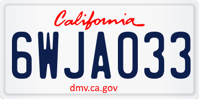 CA license plate 6WJA033