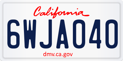 CA license plate 6WJA040