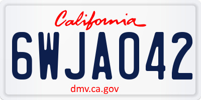 CA license plate 6WJA042