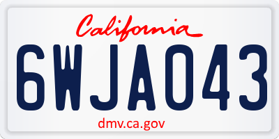 CA license plate 6WJA043