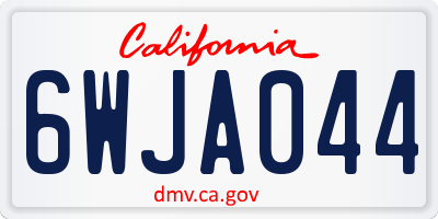 CA license plate 6WJA044