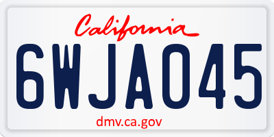 CA license plate 6WJA045