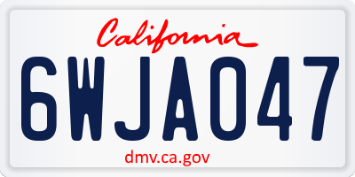 CA license plate 6WJA047