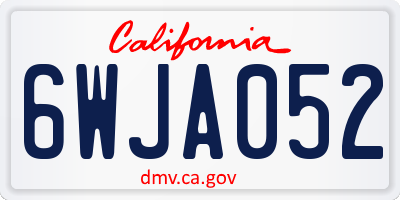 CA license plate 6WJA052