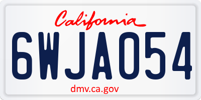 CA license plate 6WJA054