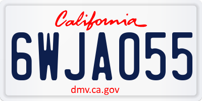 CA license plate 6WJA055
