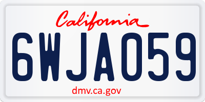 CA license plate 6WJA059