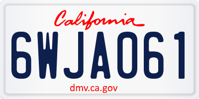 CA license plate 6WJA061
