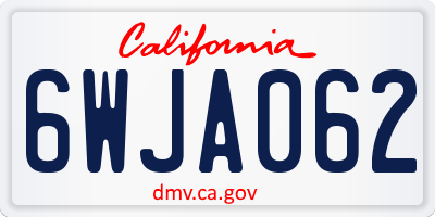 CA license plate 6WJA062