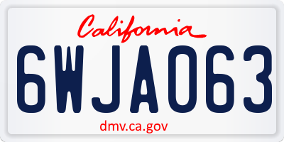 CA license plate 6WJA063