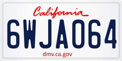 CA license plate 6WJA064