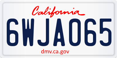 CA license plate 6WJA065